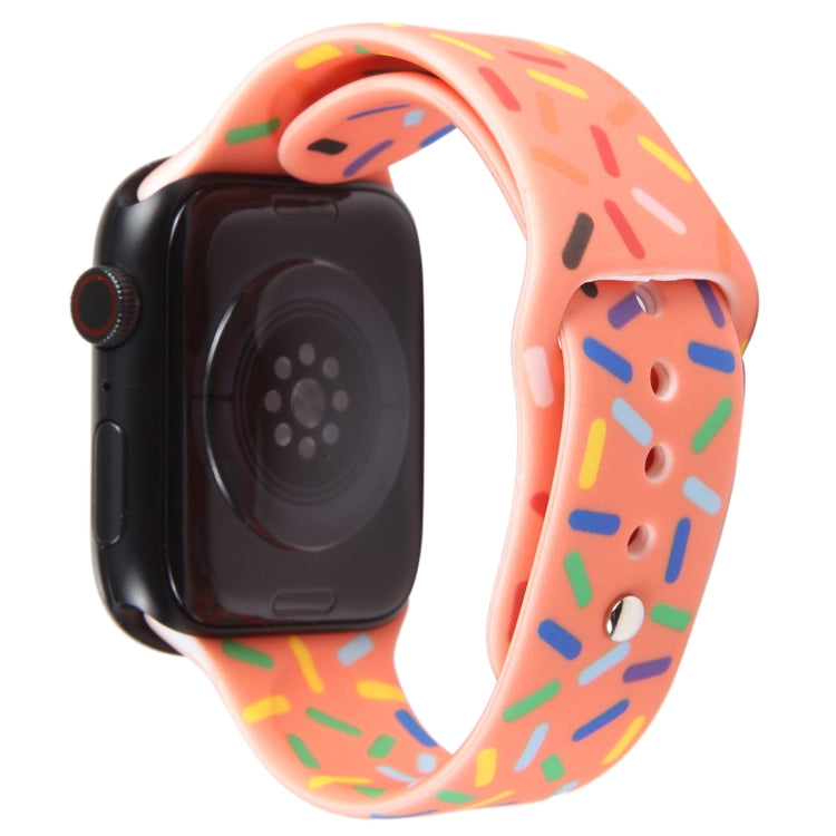 Rainbow Raindrops Silicone Watch Band For Apple Watch 7 41mm(Orange)