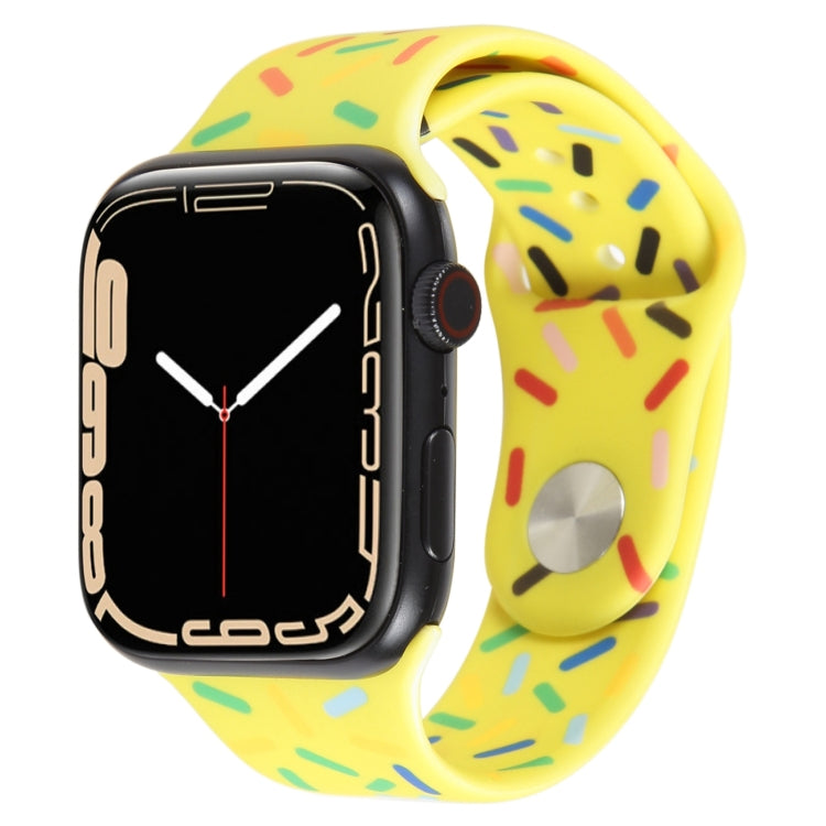 Rainbow Raindrops Silicone Watch Band For Apple Watch SE 40mm(Yellow)