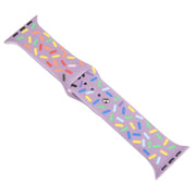 Rainbow Raindrops Silicone Watch Band For Apple Watch 4 40mm(Light Purple)