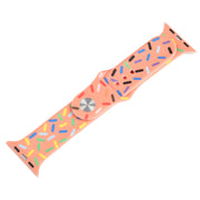 Rainbow Raindrops Silicone Watch Band For Apple Watch 4 40mm(Orange)