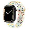 Rainbow Raindrops Silicone Watch Band For Apple Watch 3 38mm(Beige) - Watch Bands by PMC TechLife | Online Shopping South Africa | PMC TechLife