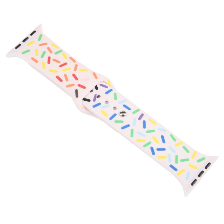 Rainbow Raindrops Silicone Watch Band For Apple Watch 2 38mm(Pink)