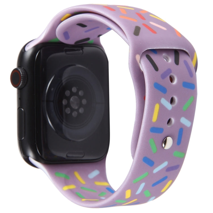 Rainbow Raindrops Silicone Watch Band For Apple Watch 2 38mm(Light Purple)