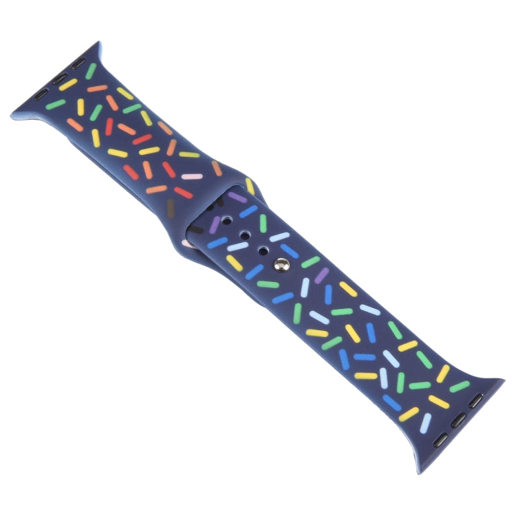 Rainbow Raindrops Silicone Watch Band For Apple Watch 2 38mm(Midnight)