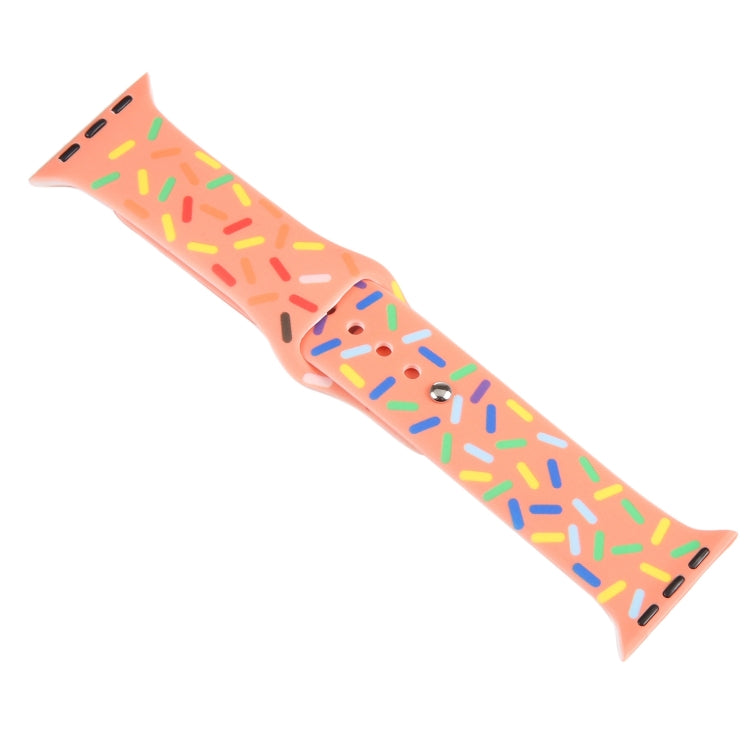 Rainbow Raindrops Silicone Watch Band For Apple Watch 38mm(Orange)