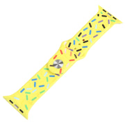 Rainbow Raindrops Silicone Watch Band For Apple Watch 42mm(Yellow)