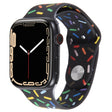 Rainbow Raindrops Silicone Watch Band For Apple Watch 42mm(Black) - Watch Bands by PMC TechLife | Online Shopping South Africa | PMC TechLife