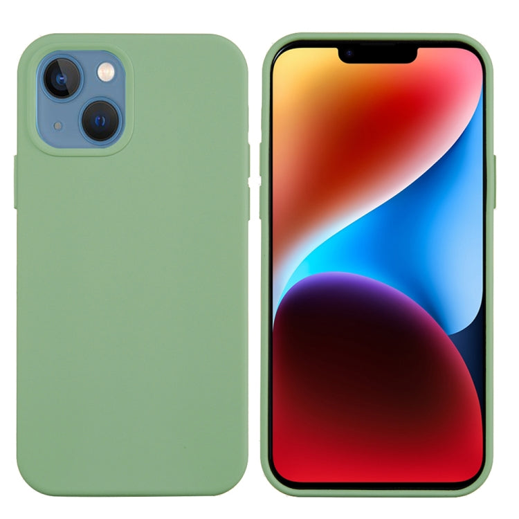 For iPhone 15 Solid Color Silicone Phone Case(Mint Green)