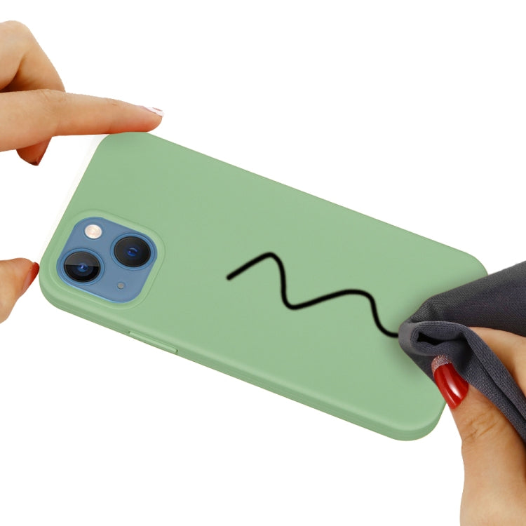 For iPhone 15 Solid Color Silicone Phone Case(Mint Green)