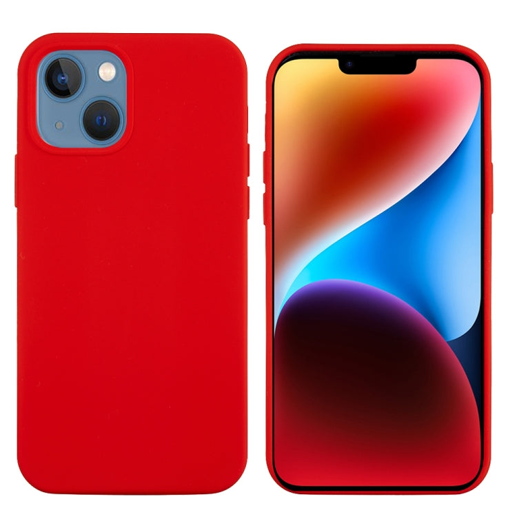 For iPhone 15 Solid Color Silicone Phone Case(Red)