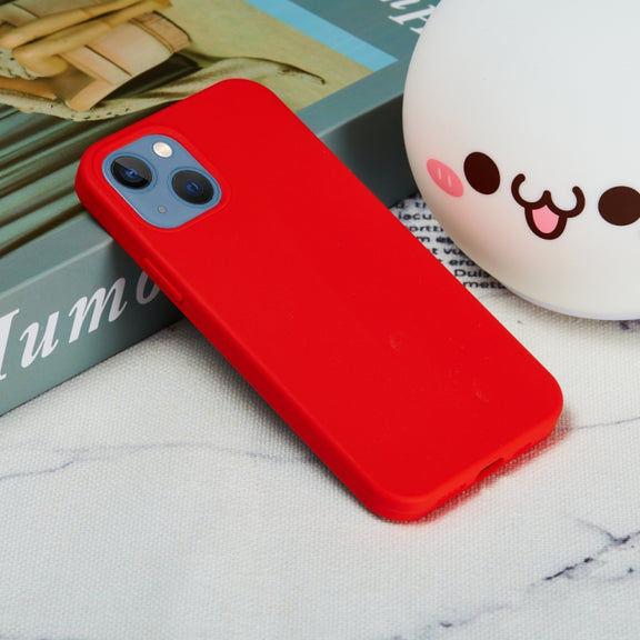 For iPhone 15 Solid Color Silicone Phone Case(Red)