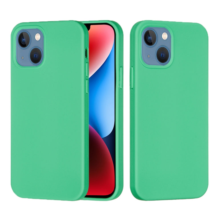 For iPhone 15 Solid Color Silicone Phone Case(Green)