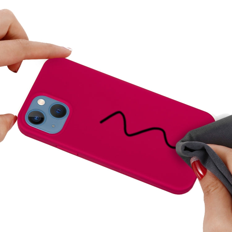 For iPhone 15 Solid Color Silicone Phone Case(Rose Red)