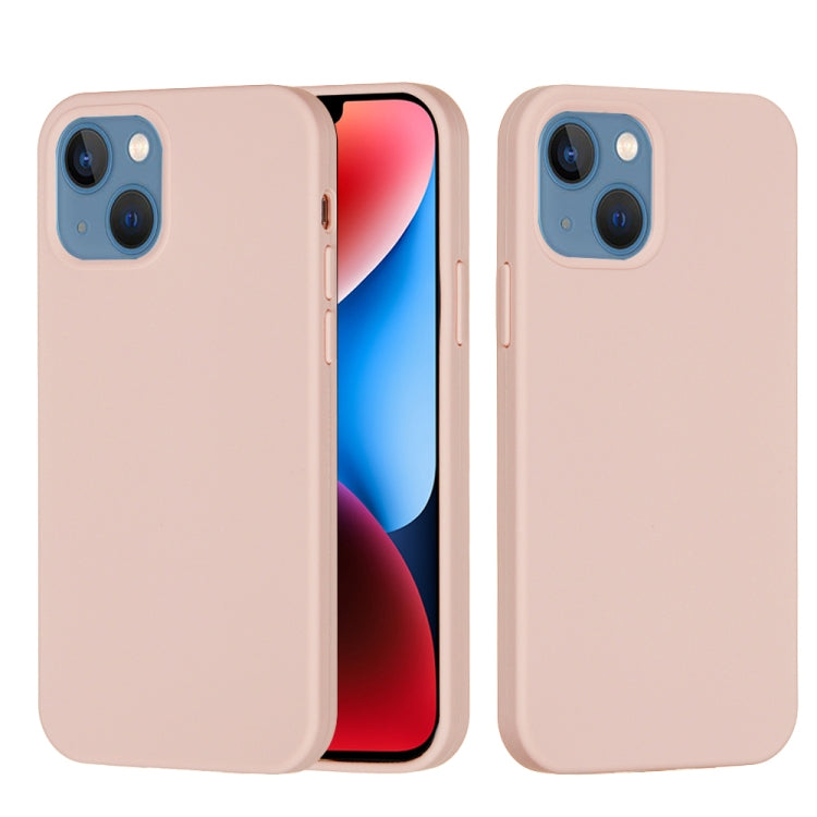 For iPhone 15 Solid Color Silicone Phone Case(Sand Pink)