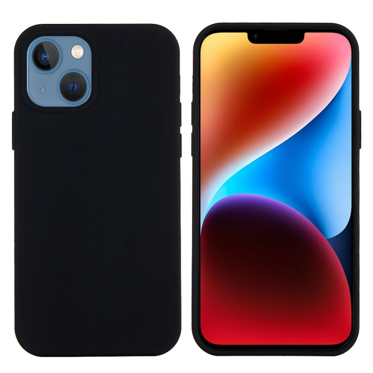 For iPhone 15 Plus Solid Color Silicone Phone Case(Black)