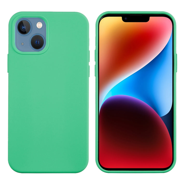 For iPhone 15 Plus Solid Color Silicone Phone Case(Green)