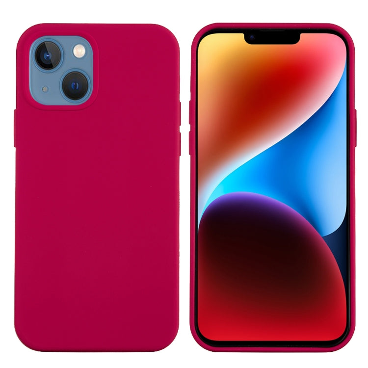 For iPhone 15 Plus Solid Color Silicone Phone Case(Rose Red)