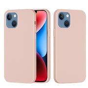 For iPhone 15 Plus Solid Color Silicone Phone Case(Sand Pink)
