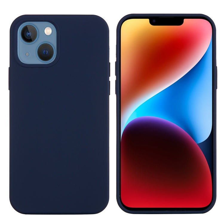 For iPhone 15 Plus Solid Color Silicone Phone Case(Midnight Blue)
