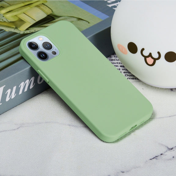 For iPhone 15 Pro Solid Color Silicone Phone Case(Mint Green)