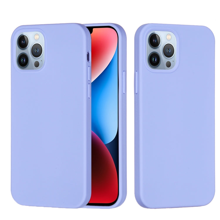 For iPhone 15 Pro Solid Color Silicone Phone Case(Purple)