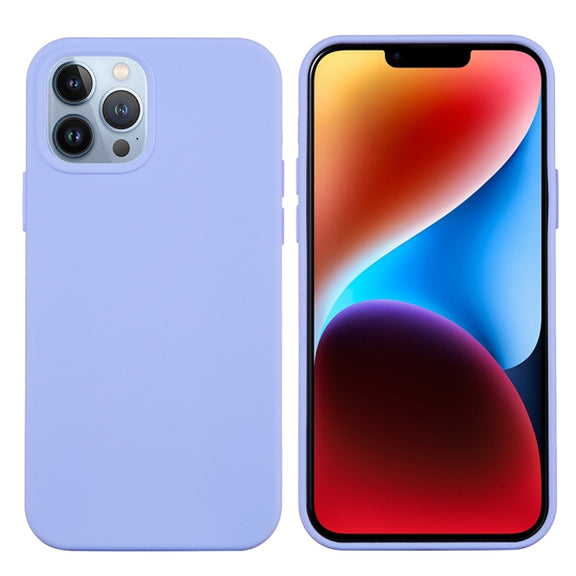 For iPhone 15 Pro Solid Color Silicone Phone Case(Purple)