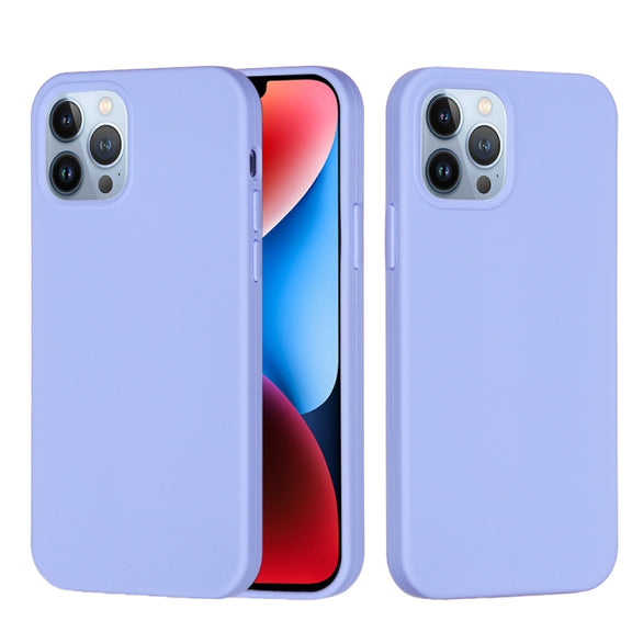 For iPhone 15 Pro Solid Color Silicone Phone Case(Purple)