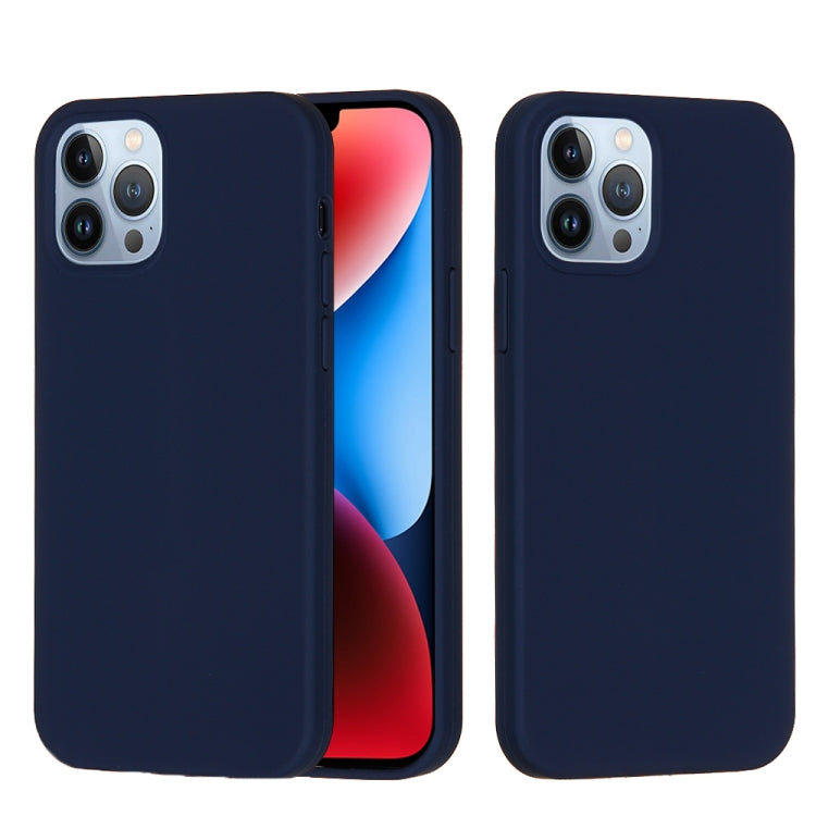 For iPhone 15 Pro Solid Color Silicone Phone Case(Midnight Blue)