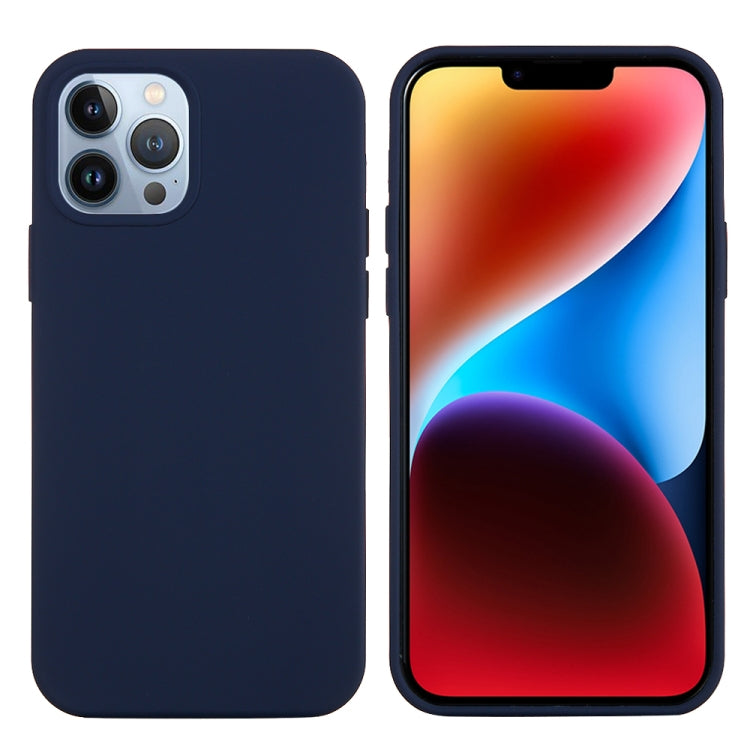 For iPhone 15 Pro Solid Color Silicone Phone Case(Midnight Blue)