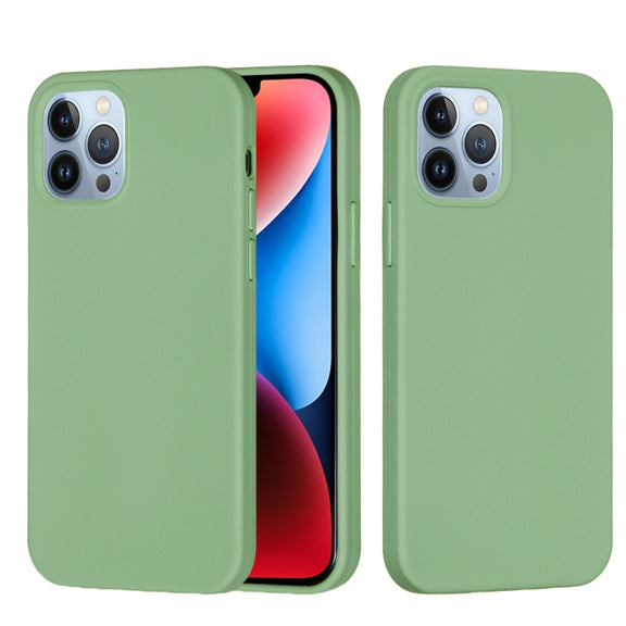 For iPhone 15 Pro Max Solid Color Silicone Phone Case(Mint Green)
