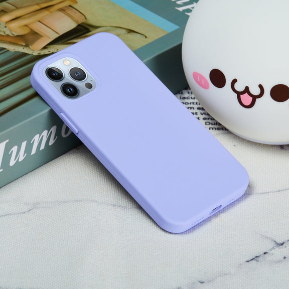 For iPhone 15 Pro Max Solid Color Silicone Phone Case(Purple)