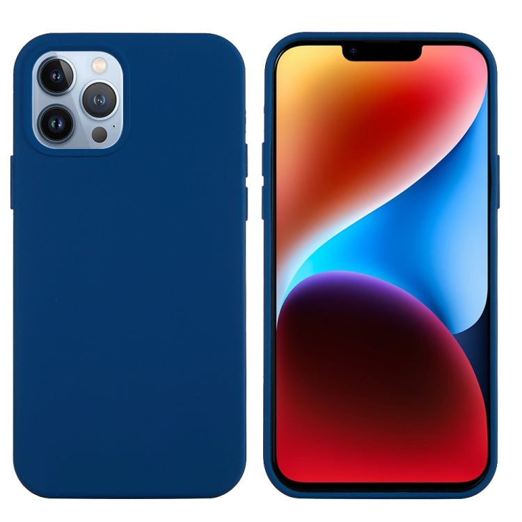 For iPhone 15 Pro Max Solid Color Silicone Phone Case(Cobalt Blue)