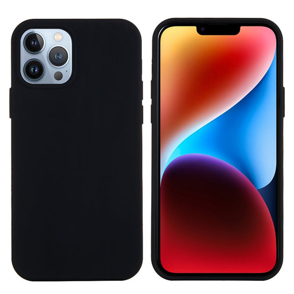 For iPhone 15 Pro Max Solid Color Silicone Phone Case(Black)