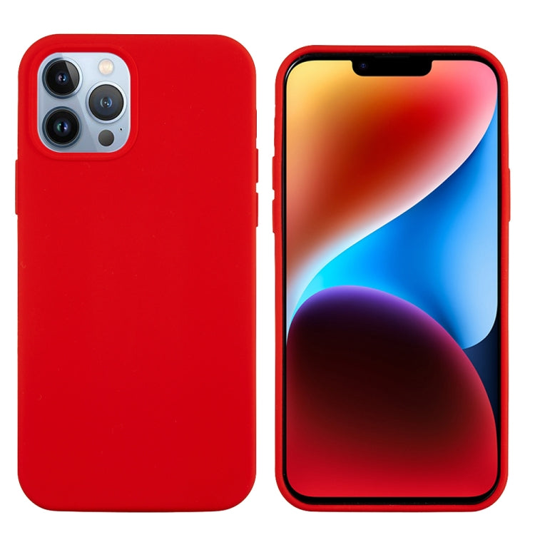 For iPhone 15 Pro Max Solid Color Silicone Phone Case(Red)
