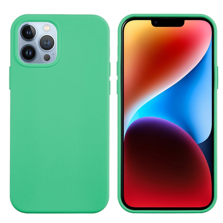 For iPhone 15 Pro Max Solid Color Silicone Phone Case(Green)