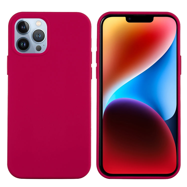 For iPhone 15 Pro Max Solid Color Silicone Phone Case(Rose Red)