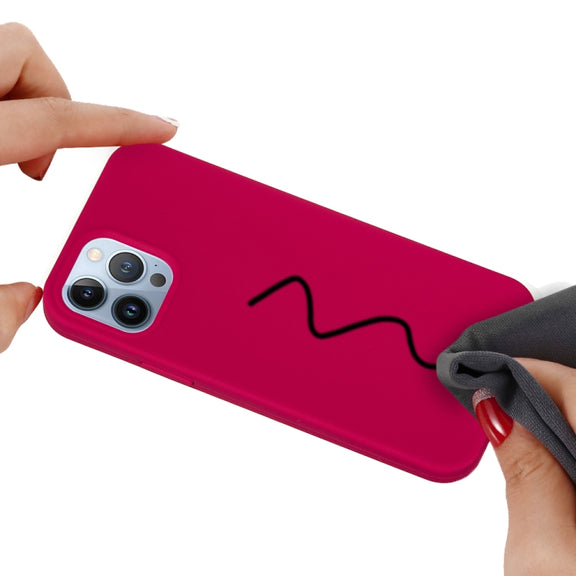 For iPhone 15 Pro Max Solid Color Silicone Phone Case(Rose Red)