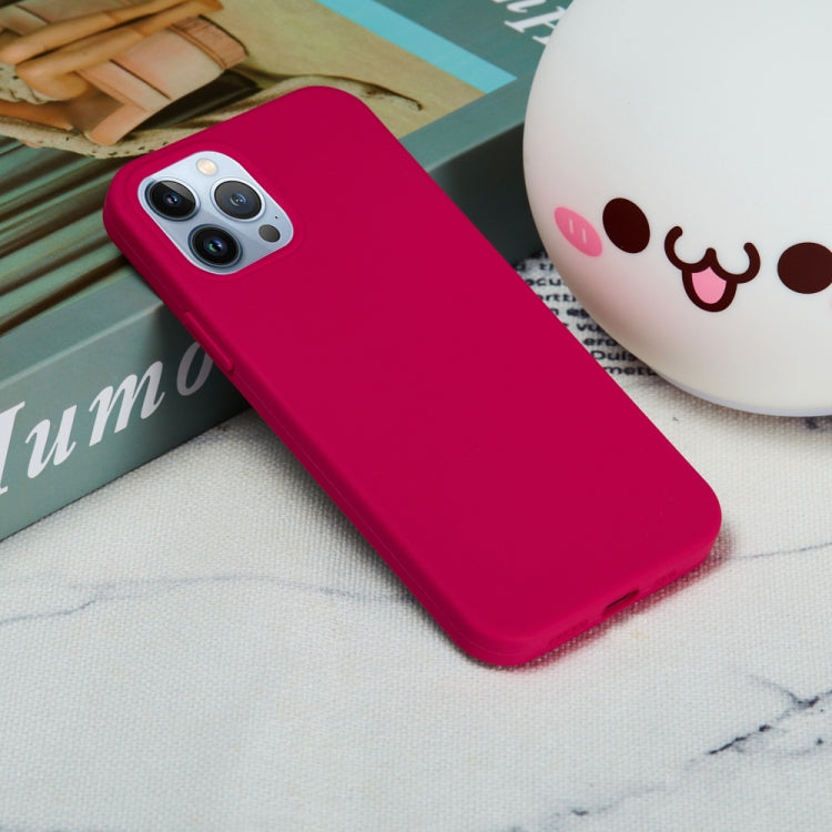 For iPhone 15 Pro Max Solid Color Silicone Phone Case(Rose Red)