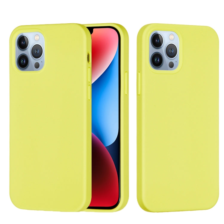 For iPhone 15 Pro Max Solid Color Silicone Phone Case(Lemon Yellow)