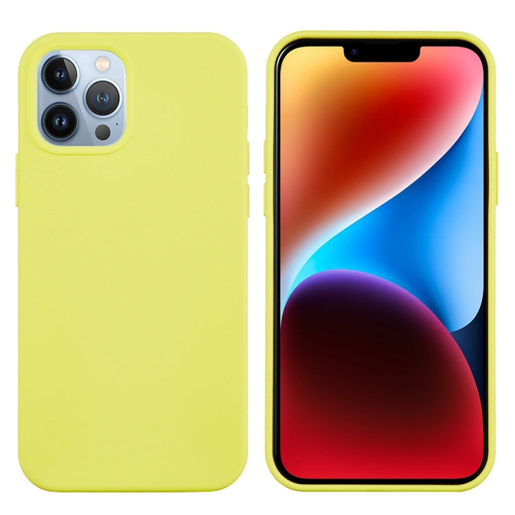 For iPhone 15 Pro Max Solid Color Silicone Phone Case(Lemon Yellow)