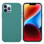 For iPhone 15 Pro Max Solid Color Silicone Phone Case(Pine Needle Green)