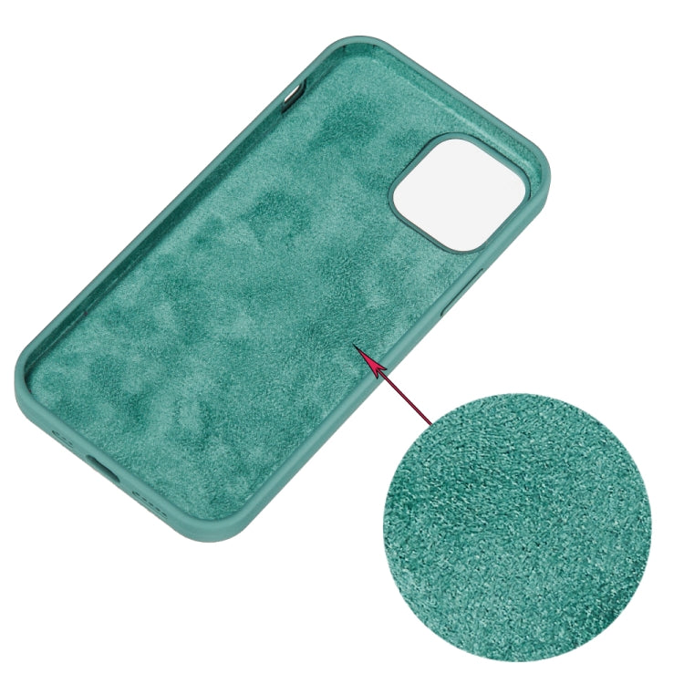 For iPhone 15 Pro Max Solid Color Silicone Phone Case(Pine Needle Green)