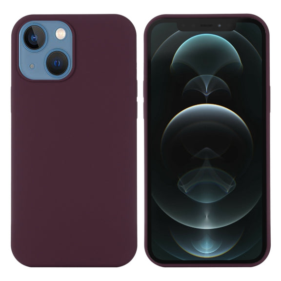 For iPhone 15 Shockproof Silicone Magsafe Phone Case(Plum Color)