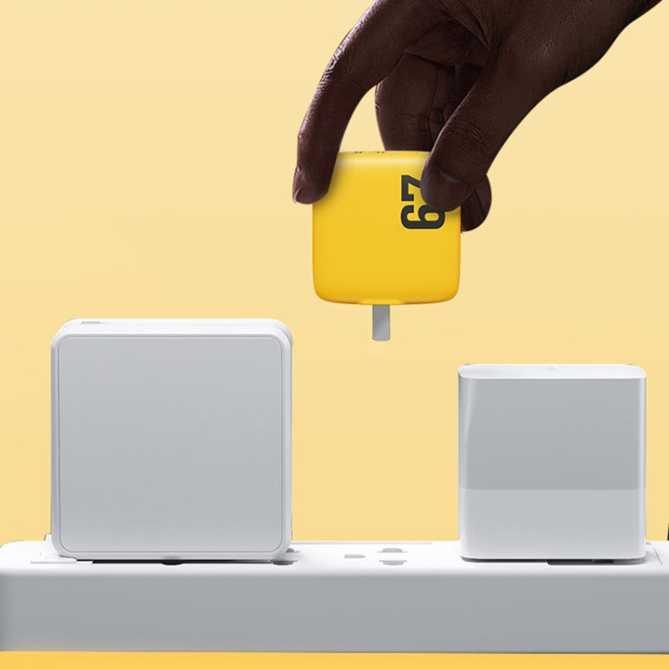 WK WP-U141 67W USB+Double USB-C / Type-C GaN Charger, Plug:UK Plug(Yellow)