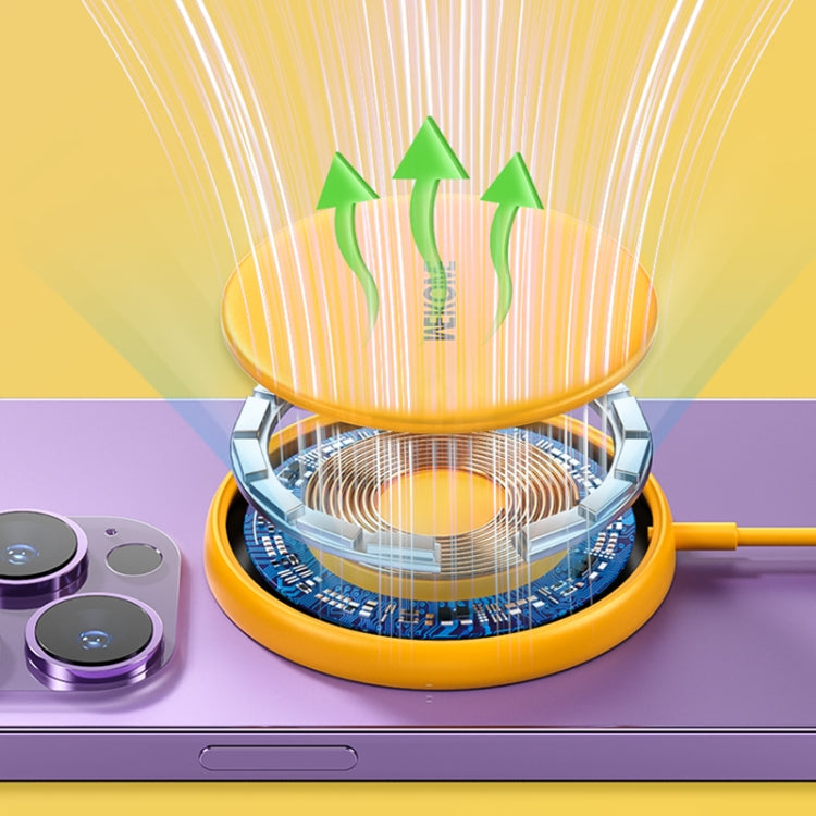 WK WP-U166 15W Magnetic Wireless Charger(Yellow)