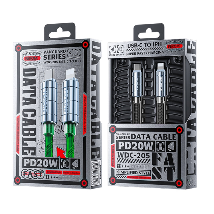 WK WDC-205 PD 20W USB-C/Type-C to 8 Pin Super Fast Charge Data Cable, Length: 1m(Black)