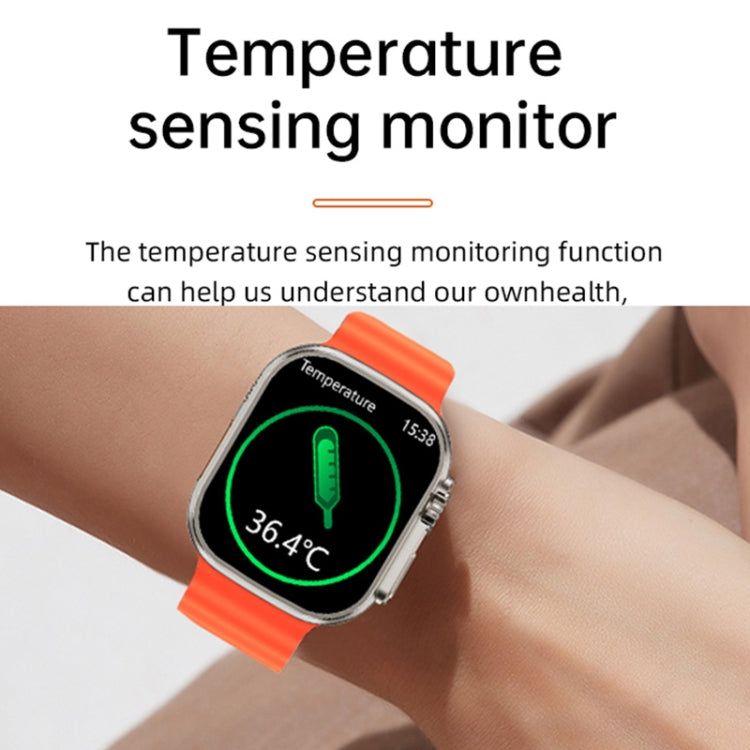 WS-E9 Ultra 2.2 inch IP67 Water-resistant Silicone Band Smart Watch, Support Heart Rate / NFC(Silver)