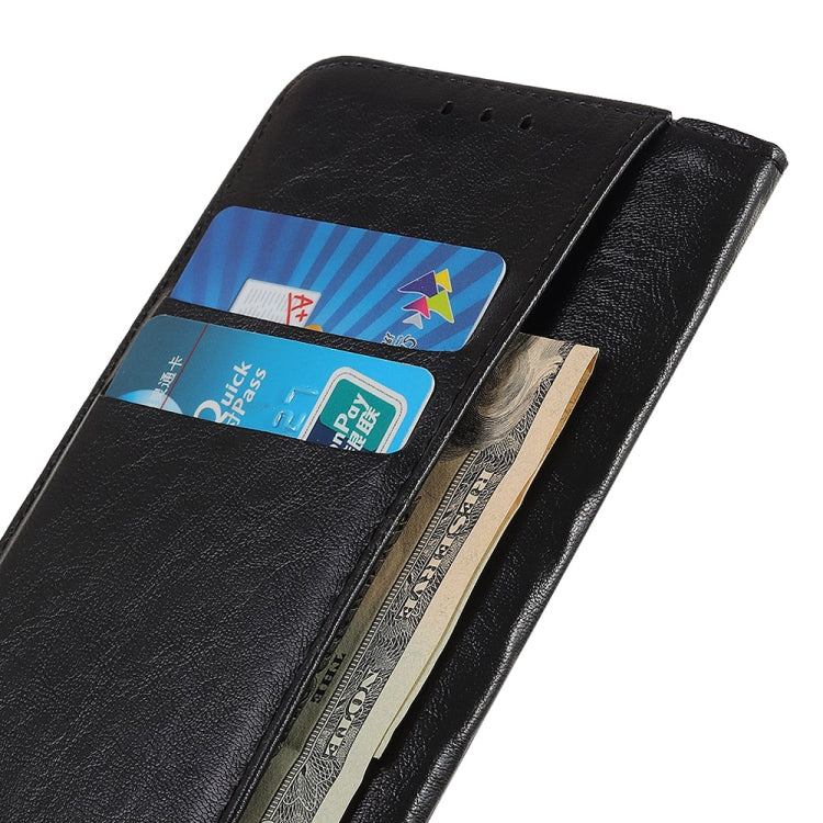 For iPhone 15 Magnetic Crazy Horse Texture Horizontal Flip Leather Phone Case(Black)