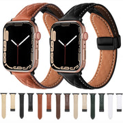 For Apple Watch 7 41mm Folding Buckle Rhombus Leather Watch Band(White)
