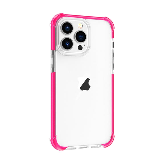 For iPhone 15 Pro Max Four-corner Shockproof TPU Hybrid Acrylic Phone Case(Pink)